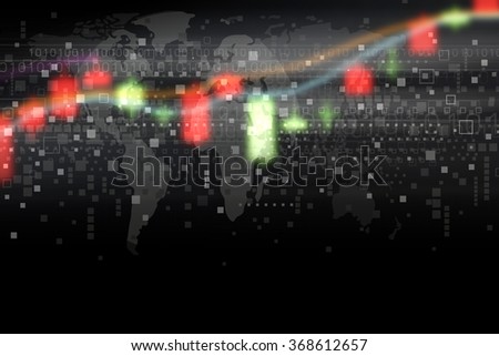 Stock market graph on digital tablet