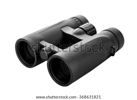 black binoculars isolated on white
