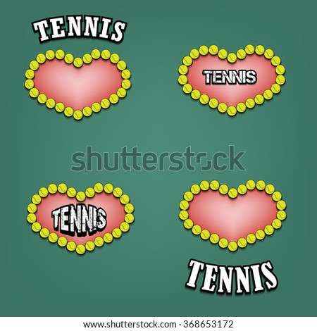 Love and tennis. heart of tennis ball. vector illustration