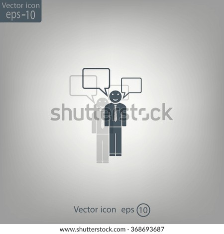 Vector speaking man icon isolated