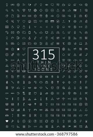 Set of universal thin line icon set. outline signs for general use in web and mobile