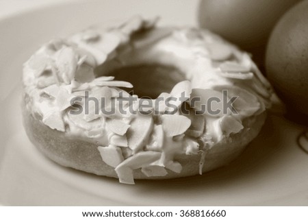 donuts. black and white images. food concept