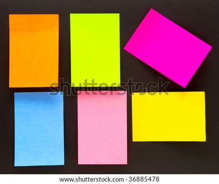 an empty color sticky notes on black