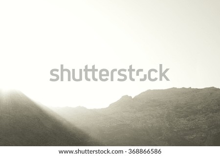 foggy mountain at sunrise