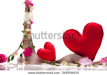 Happy Valentines Day Background isolated on white 