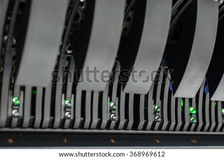 Computer Server mainframe and raid storage in datacenter