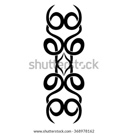 Tribal tattoo vector design sketch. Sleeve art pattern arm. Simple logo. Designer isolated abstract element for arm, leg, shoulder men and women on white background.