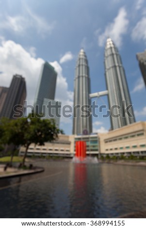 The Twin Towers in Kuala Lumpur Malaysia - Picture blurred on purpose for background image