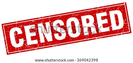 censored red square grunge stamp on white Royalty-Free Stock Photo #369042398