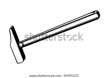 vector silhouette of the gavel on white background