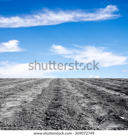 plowed field against the sky