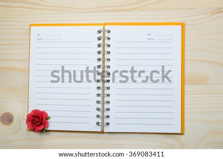 Writing notebook for valentine's day.