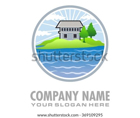 house lake vector logo