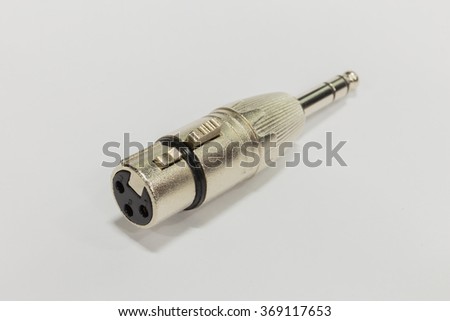 XLR adapter to phone  plug. Objects on white background