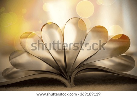 Hearts from book pages