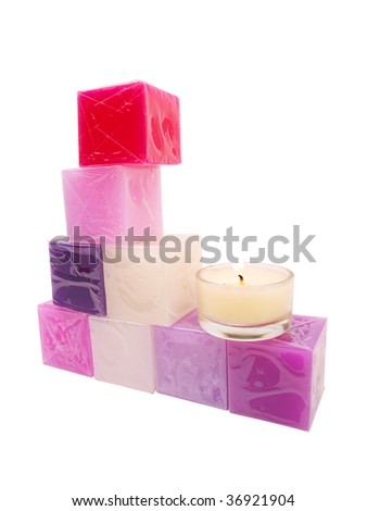 Color variety small Rectangular wax Candles stack side view picture ten