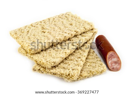 slices of bread on white background. stock image.