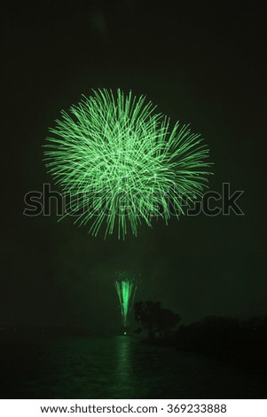 Group of Green fireworks