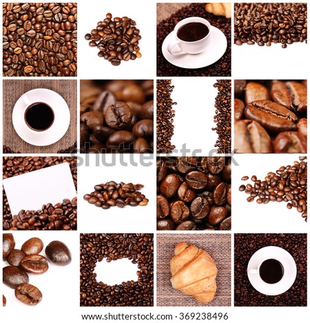  coffee with beans concept collage