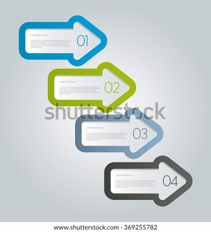 Business infographics template for presentation, education, web design, banners, brochures, flyers. Blue, green, grey and black tabs. Vector illustration.
