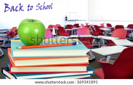 book and classroom for education or back to school concept