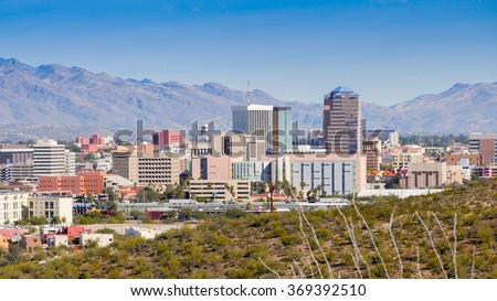Tuscon Arizona skyline Royalty-Free Stock Photo #369392510