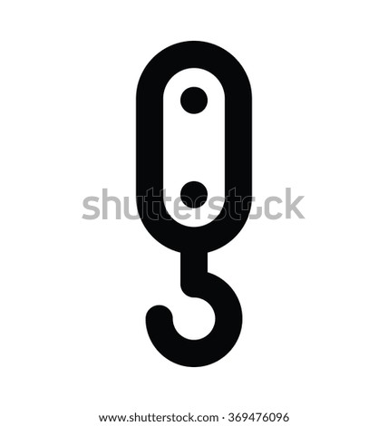 Lifting Hook Bold Line Vector Icon 