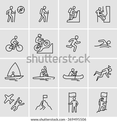 Outdoor Activities Vector Icons  Royalty-Free Stock Photo #369495506