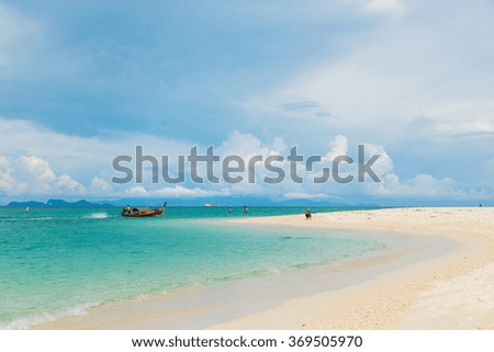 Sunrise beach with blue cloud sky in Koh Lipe island