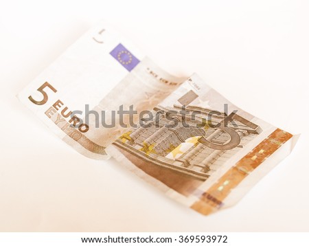  Euro banknote (currency of the European Union) vintage