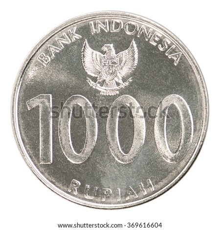 1000 Indonesian rupiah closeup on a white background