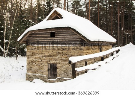 Old house in winter time