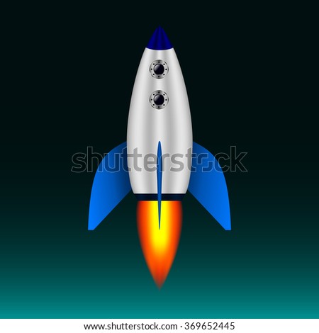 Illustration of a cute cartoon rocket space ship