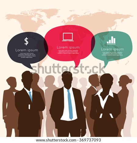 Business meeting with speech bubble ifographic 