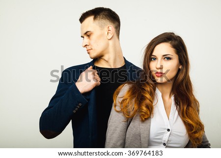 Beautiful young couple in casual clothing