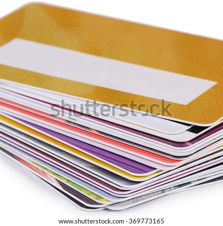 The plastic card isolated on white background