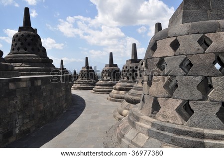 Buddhist temple Borobudur. Yogyakarta. Java, Indonesia