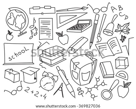Doodle vector set of learning