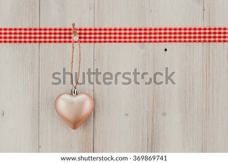 Hearts shape on vintage wood background, decorate valentine's day