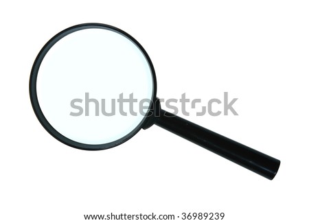 Magnifying glass. Close-up. Isolated on white background.