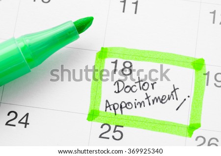 Doctor appointment on calendar. Royalty-Free Stock Photo #369925340