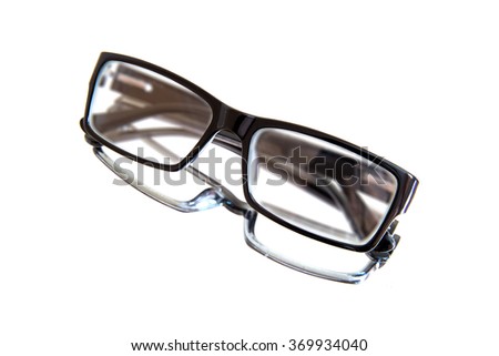 black glasses isolated on white background
