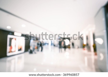 Bokeh Shopping Mall Background with vintage color tone