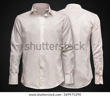 Luxury white shirt on dark background. Businessman clothes