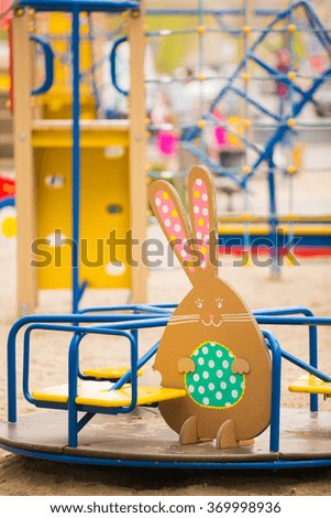 Decoration for Easter. Rabbit of cardboard 
