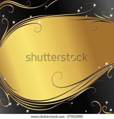 Abstract background with gold ribbon