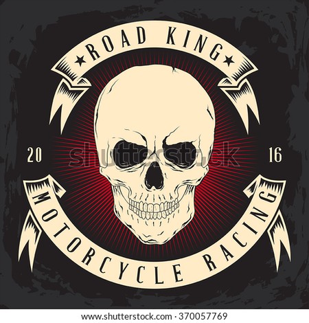Vintage Road king t-shirt graphic. Design of the vector typographic of t-shirts and for other uses. Vector illustration.