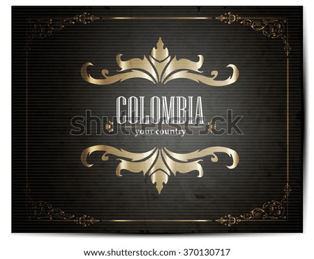 Vintage Touristic Greeting Card - Columbia- Vector