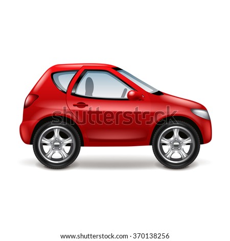 Red car profile isolated on white vector illustration
