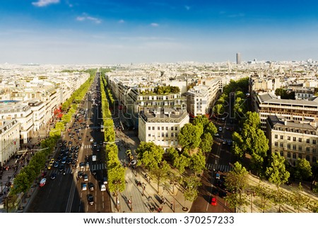 View of Paris from the Arc de Triomphe. Paris. 